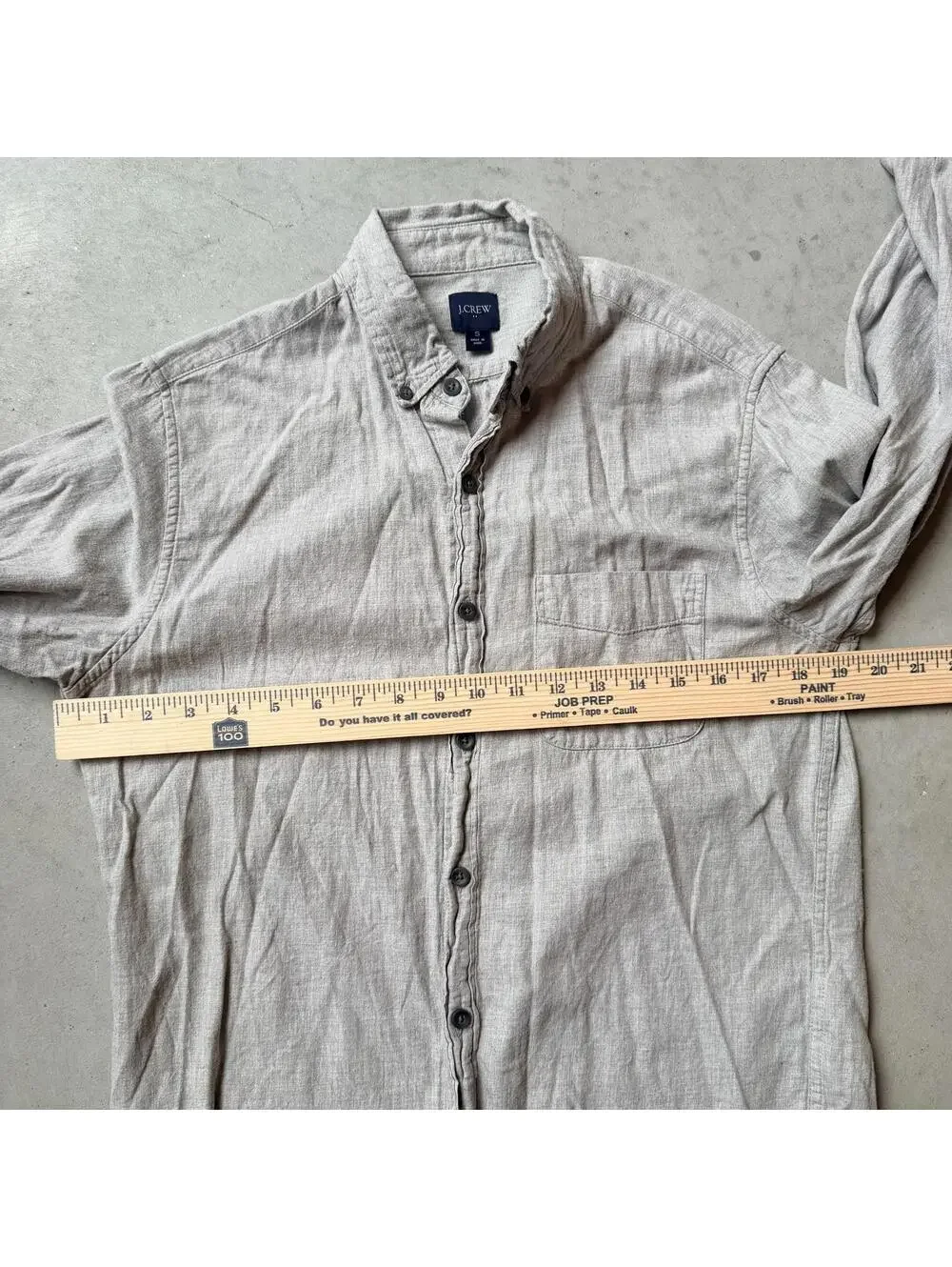 J.Crew Men's Light Gray Button-Down Long Sleeve Shirt Size Small Dress Shirt
